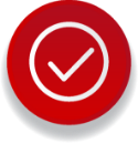 Red check mark icon representing verified organizational success and the successful implementation of professional HR advisory models.